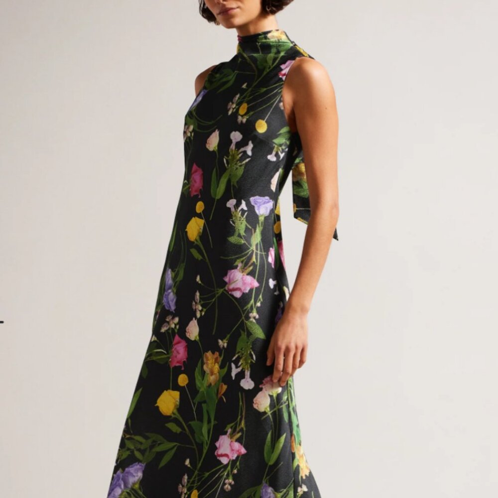 NWT Ted Baker Addilin Floral Midi Dress Size 2 US | Size 0 UK
